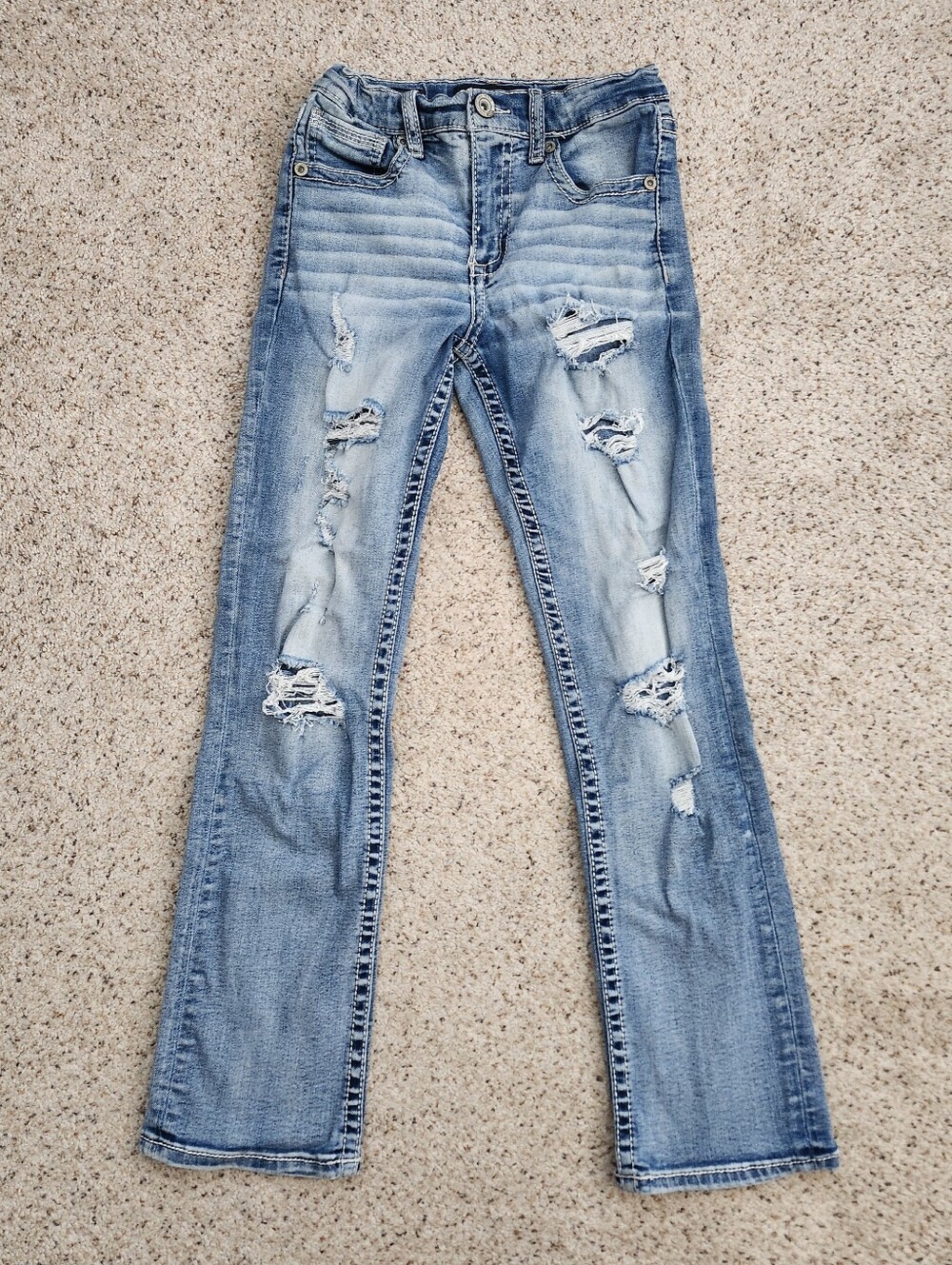 Bke Girls Boot Cut Distressed Jeans